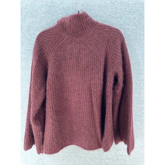 Naadam Women's sz S Oversized Mohair Plum Sweater Cowl Neck Classy Soft Comfort - Picture 2 of 10
